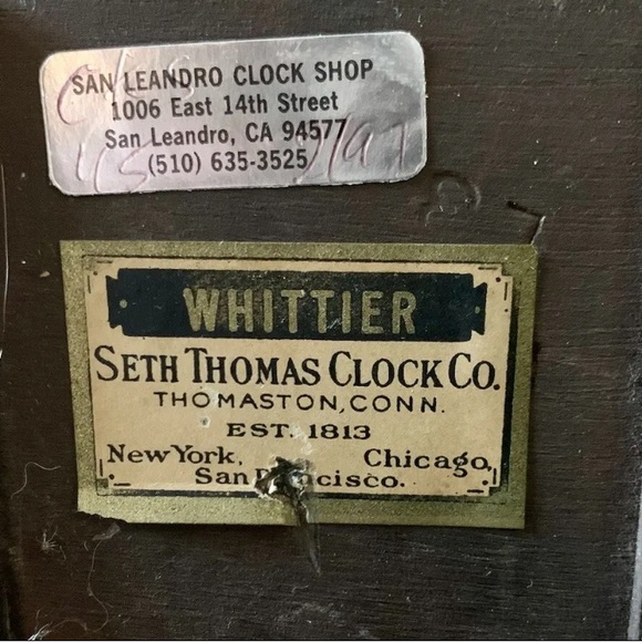 Vintage Wooden Mantle Clock Seth Thomas Clock Co, Battery Operated - Picture 4 of 6